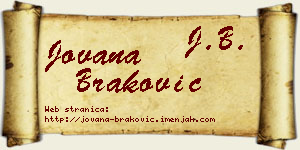 Jovana Braković vizit kartica
